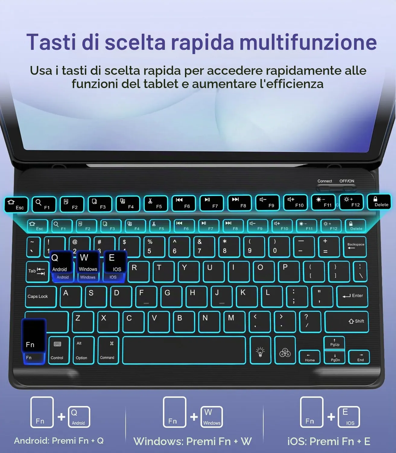 MoKo Custodia Tastiera Galaxy Tab A11+ A9+ 11 Nero QWERTY