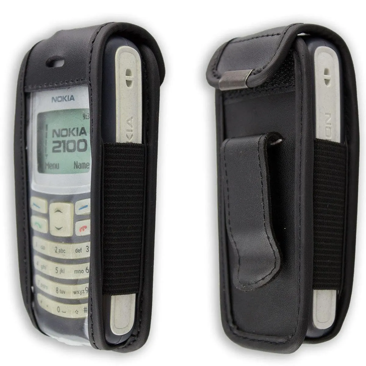 caseroxx custodia con clip Nokia 2100 nero vera pelle