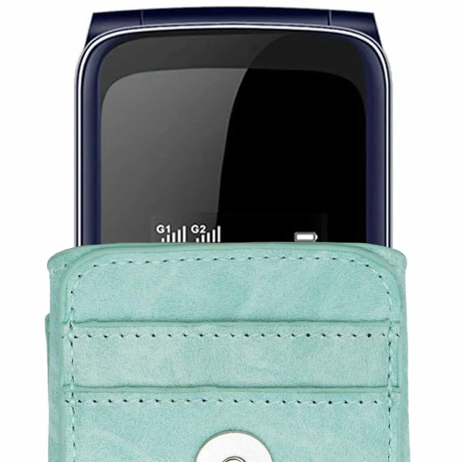 caseroxx Guwet 2G borsello cintura pelle azzurro passante