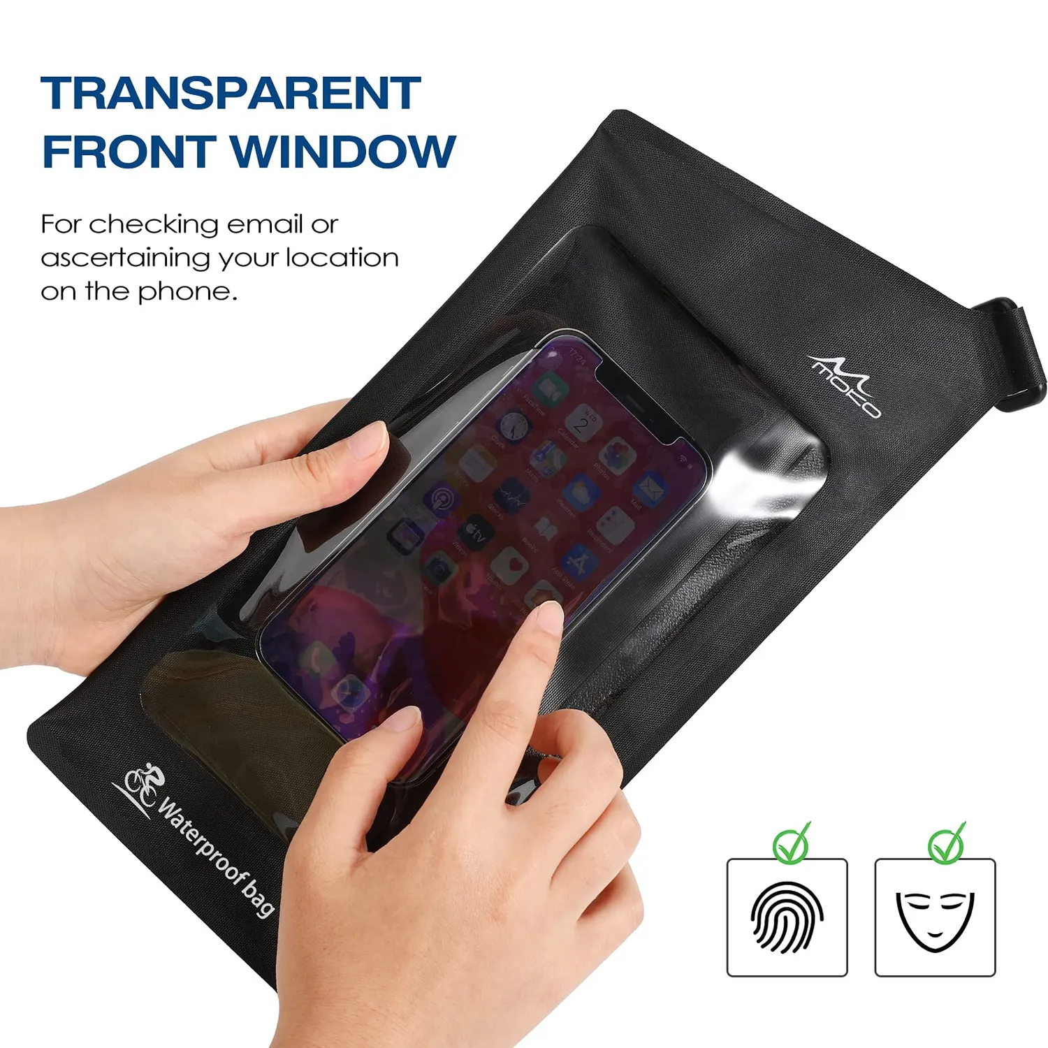 MoKo Custodia Impermeabile IPX8 Mini Nera con Tracolla