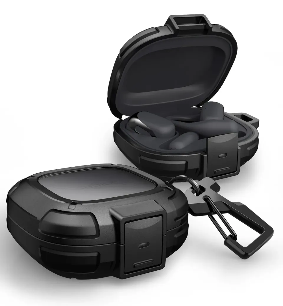 Dexnor Shokz OpenFit 2 2025 custodia nera moschettone