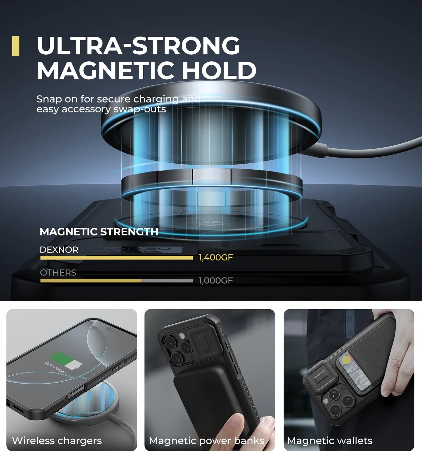 Dexnor cover iPhone 16 Pro Max magnetica nera antiurto