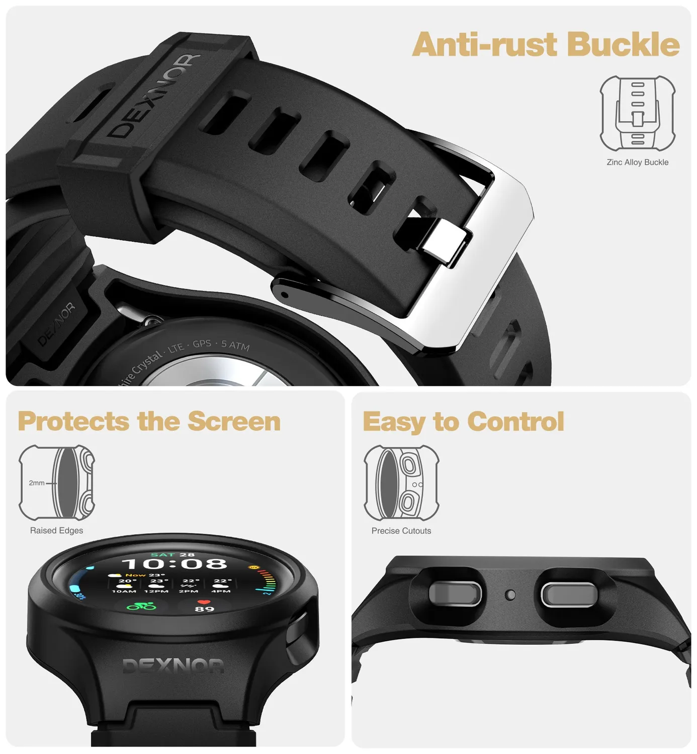 Dexnor Watch 5 Pro 45mm custodia nera antiurto
