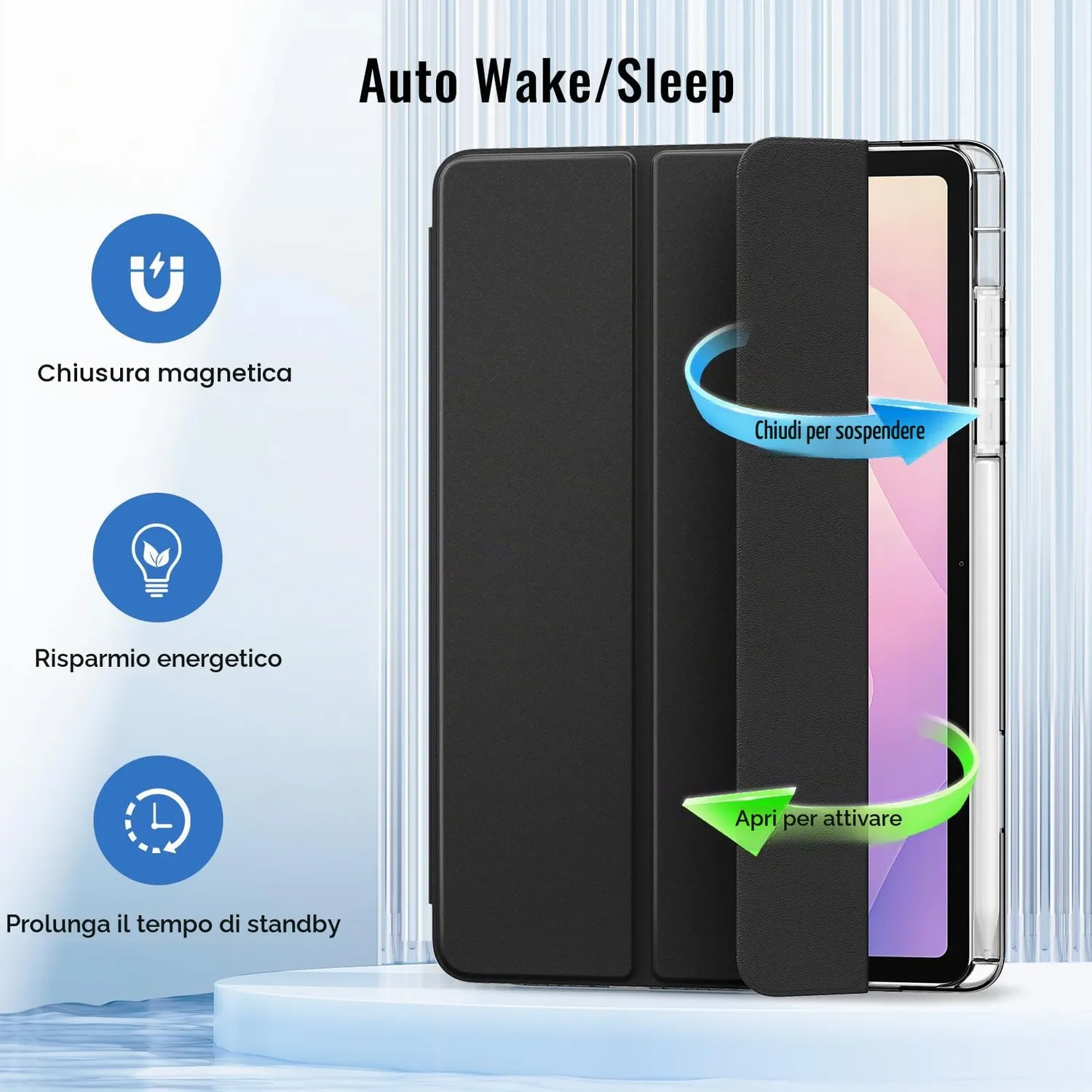 MoKo Custodia Galaxy Tab S11 11" 2025 Nera Sottile Auto Wake