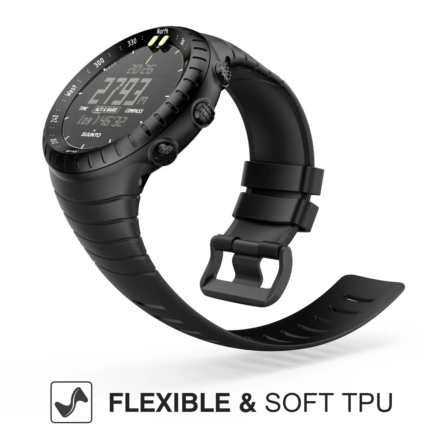 MoKo Cinturino Suunto Core Nero Orologio Sport ricambio