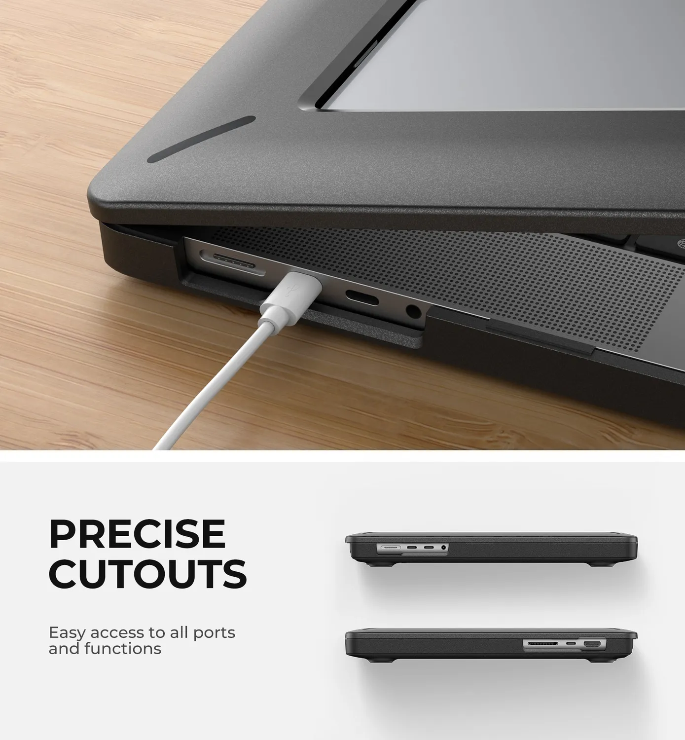 Dexnor MacBook Pro 16 A2991 custodia nera con cavalletto antiurto