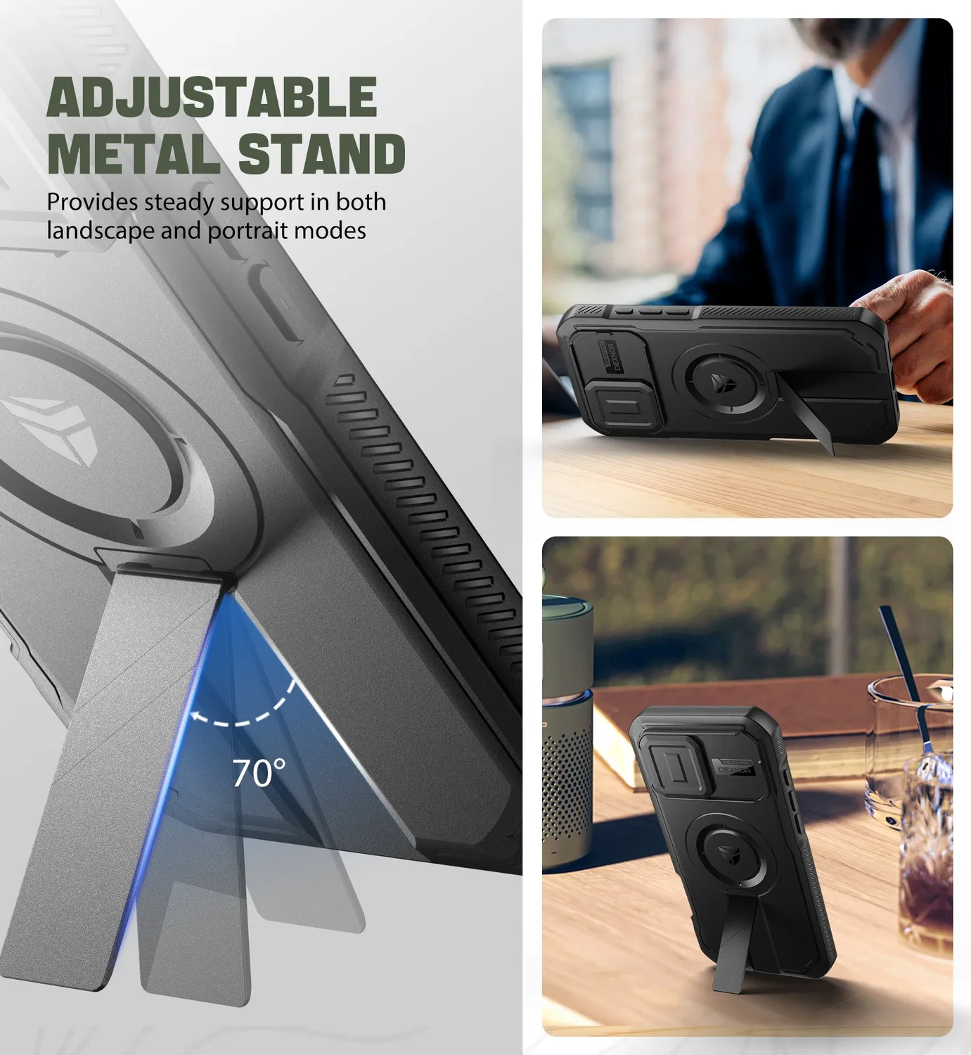 Dexnor per iPhone 16 Pro Max Custodia Nera MagSafe camera