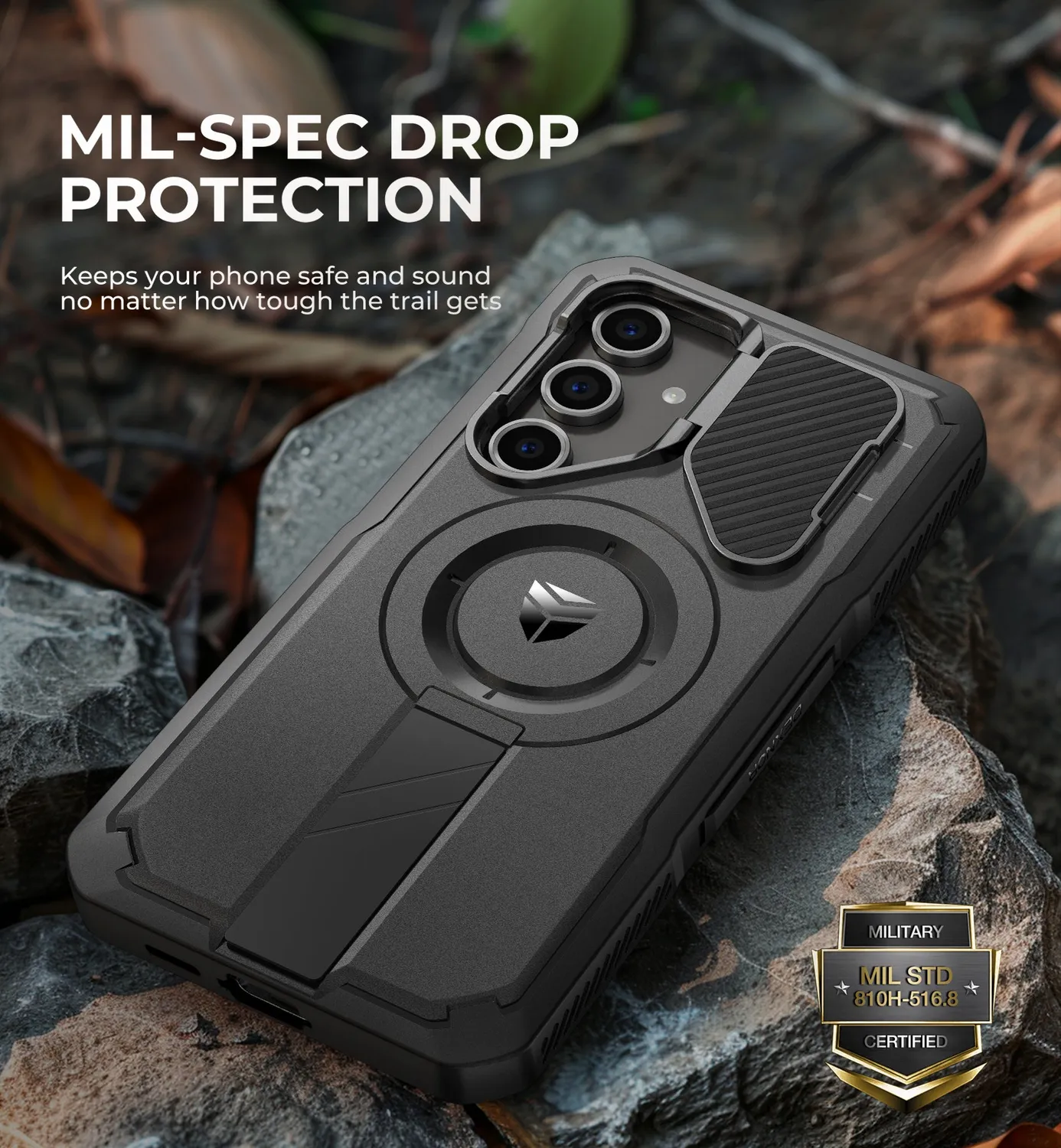 Dexnor per Galaxy S24 FE cover magnetica nera camera cover stand