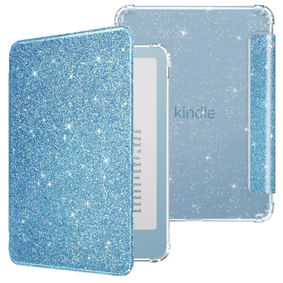 MoKo Custodia Kindle 12a Gen 6" Glitter Blu Chiaro TPU