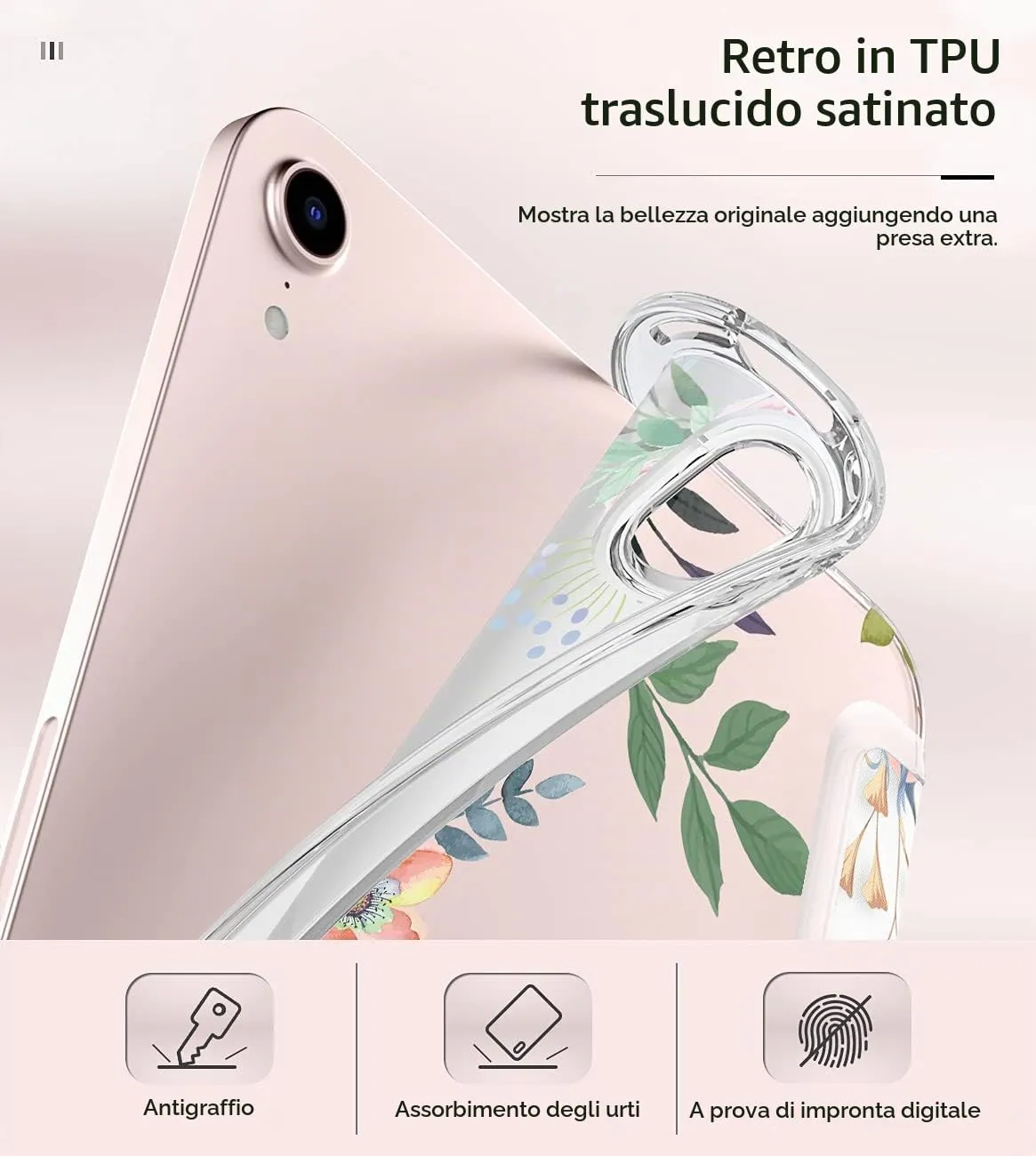 MoKo cover iPad mini 6-7 8,3" fiori fragranti con pencil holder