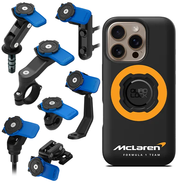 Quad Lock McLaren Kit Moto Mimetico Supporto Custodia Papaya