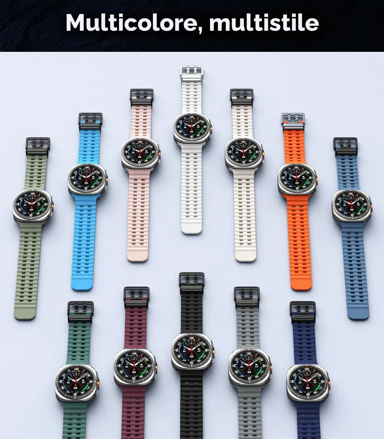 MoKo Sportivo Galaxy Watch Ultra 47mm cinturino nero silicone