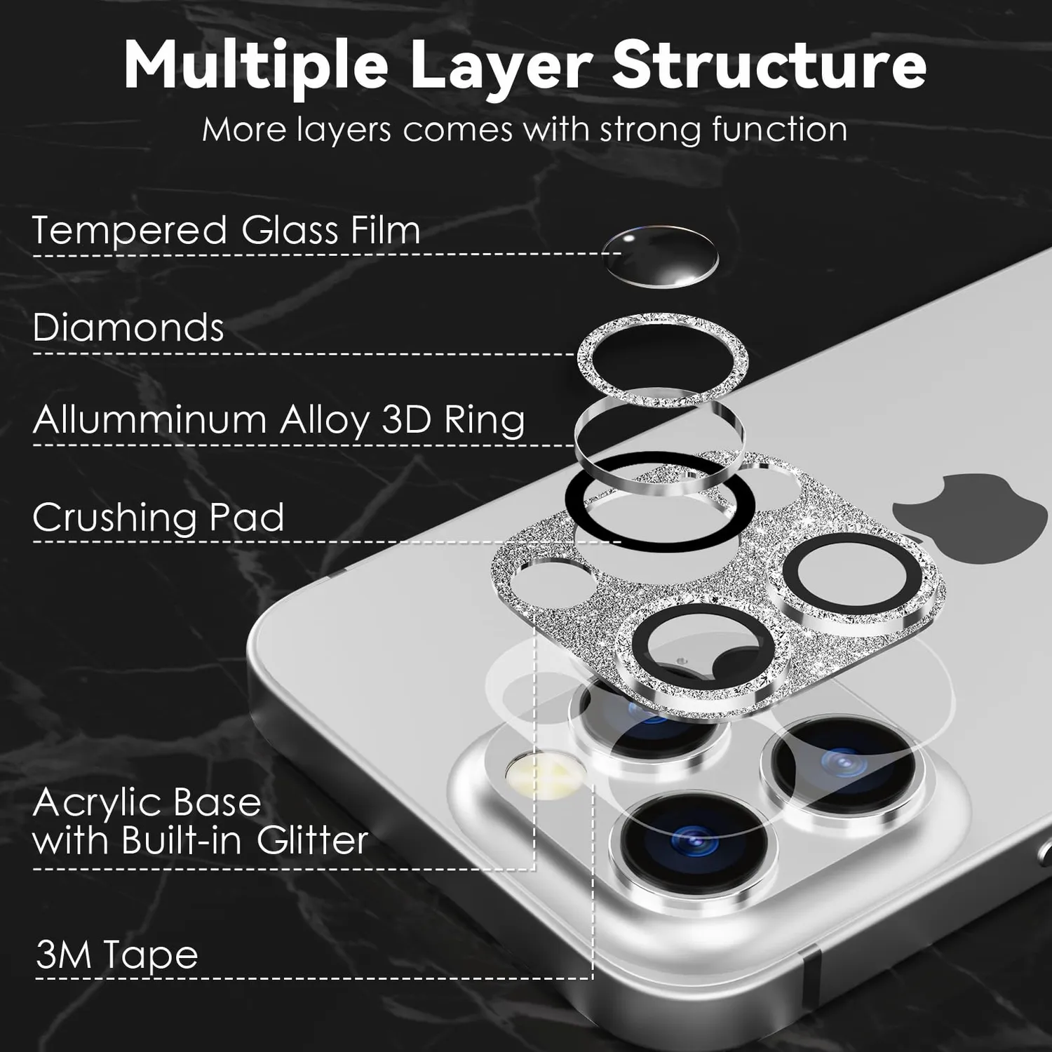 CloudValley iPhone 15 Pro Max vetro fotocamera argento