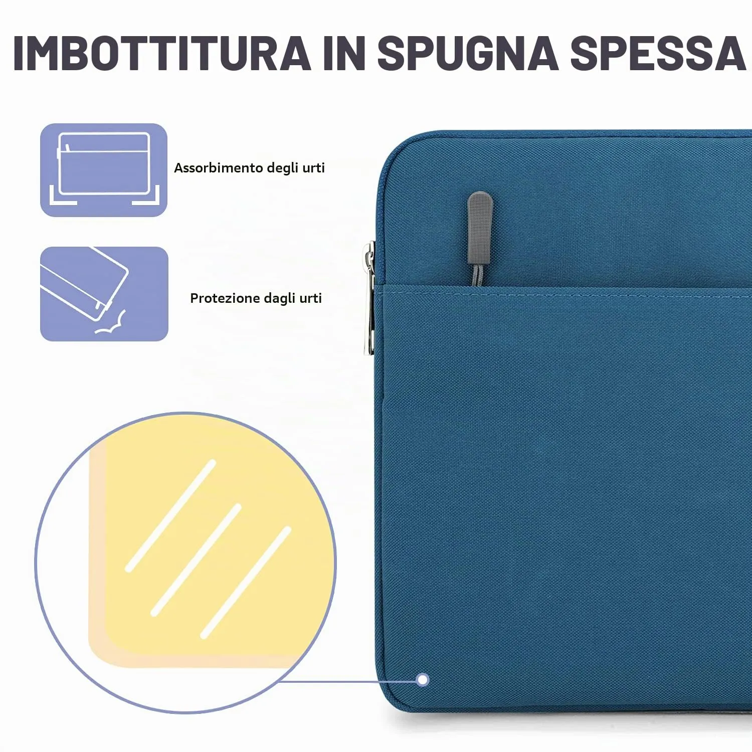 MoKo Sleeve Tablet 9-11 Pollici Blu Pavone con Zip