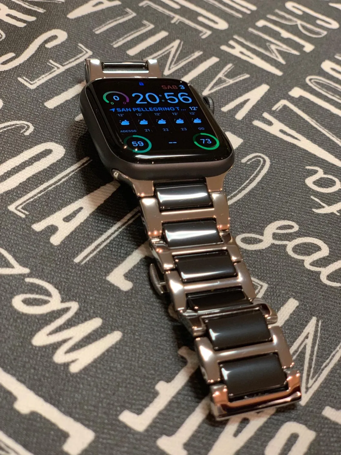 MoKo Apple Watch 42 44 45mm cinturino ceramica nero