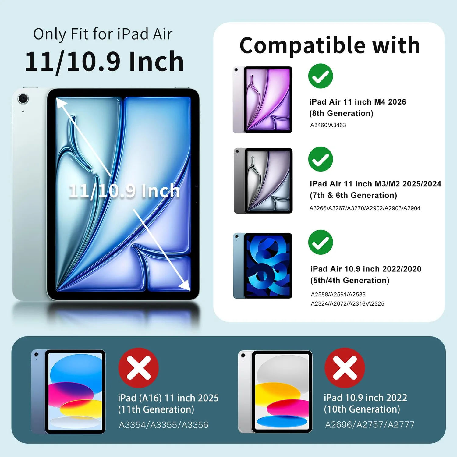 MoKo iPad Air 11 M3/M2 cover trasparente glitter chiaro
