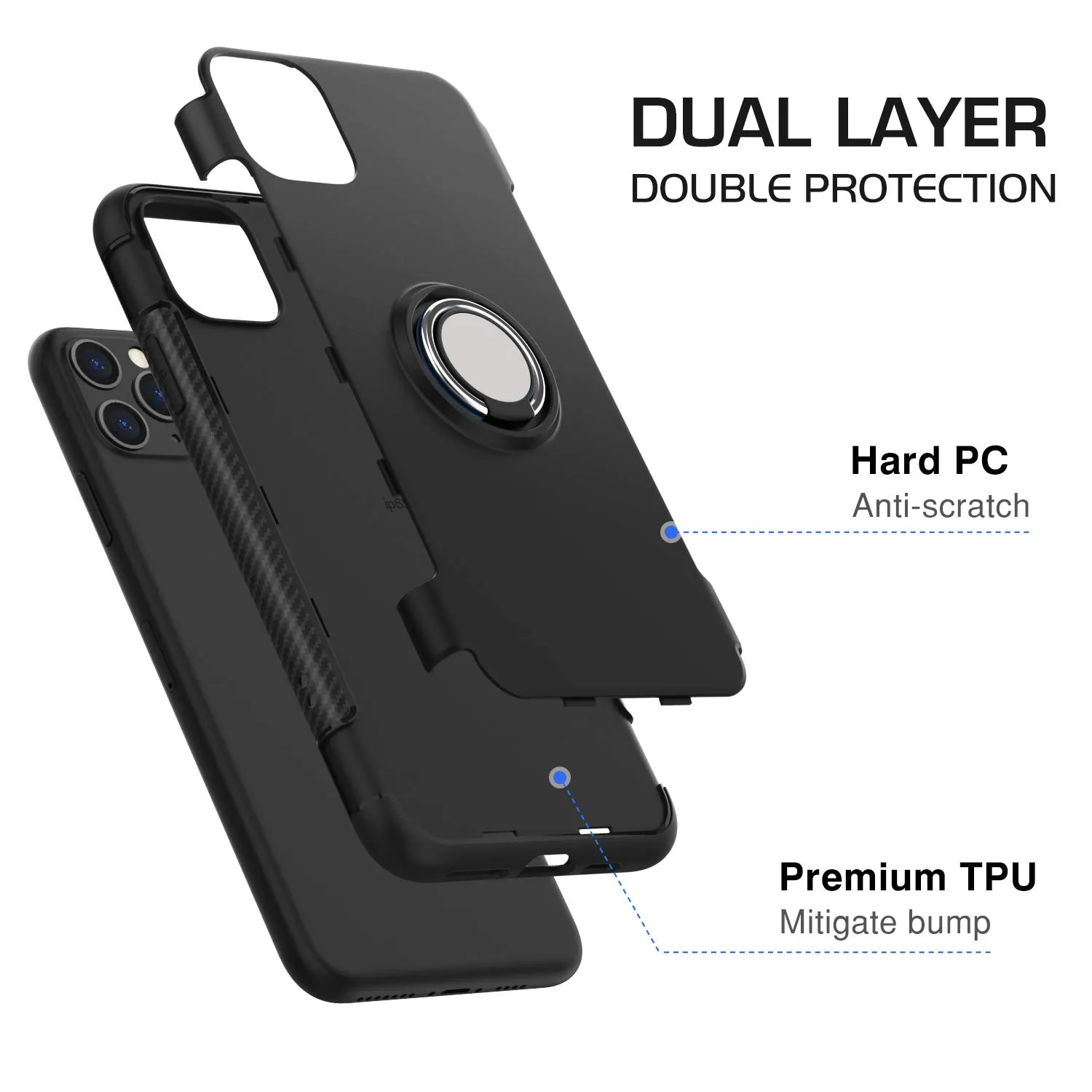 MoKo Holster Cover per iPhone 11 Pro Max nero cavalletto antiurto