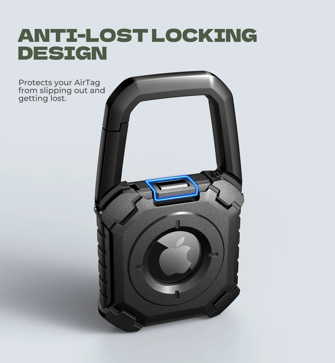 Dexnor cover AirTag portachiavi nera antiurto TPU
