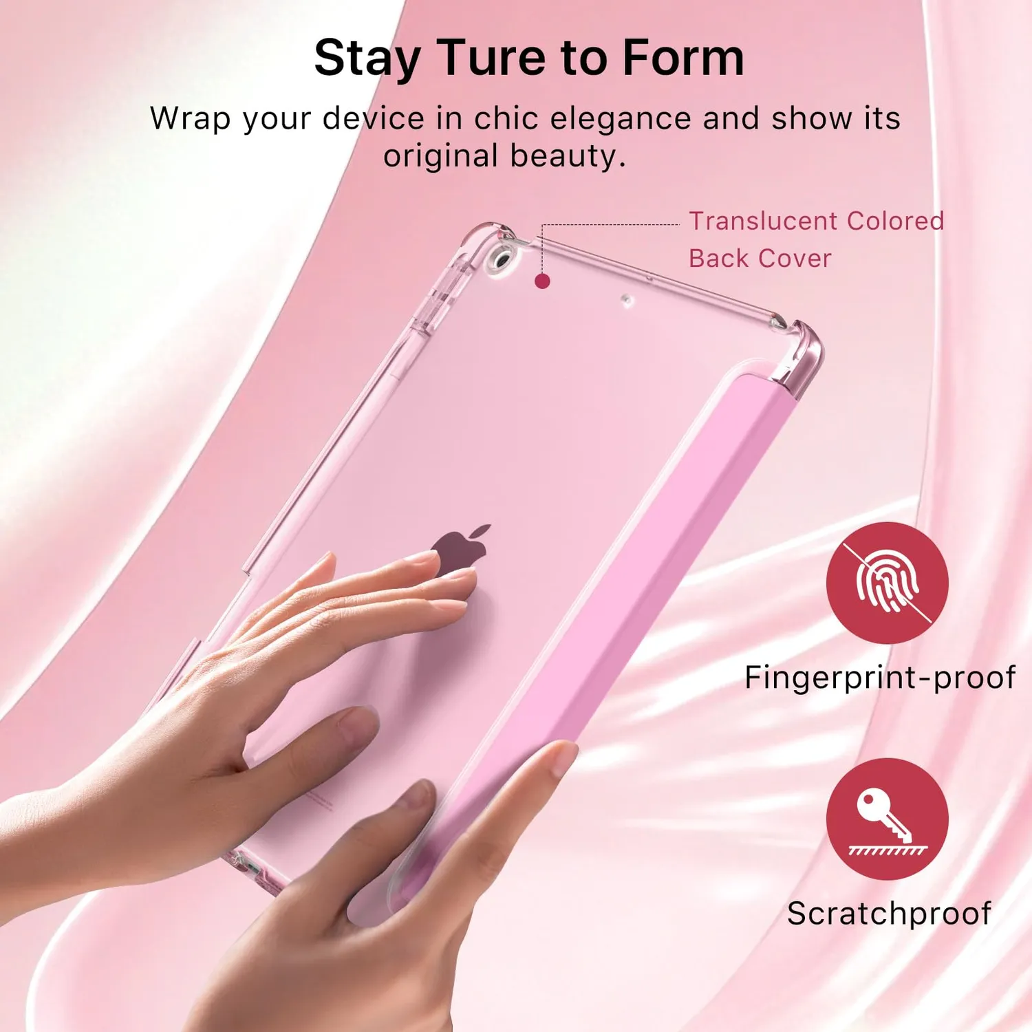 MoKo 10.2 iPad 9/8/7 cover rosa portapenna leggera