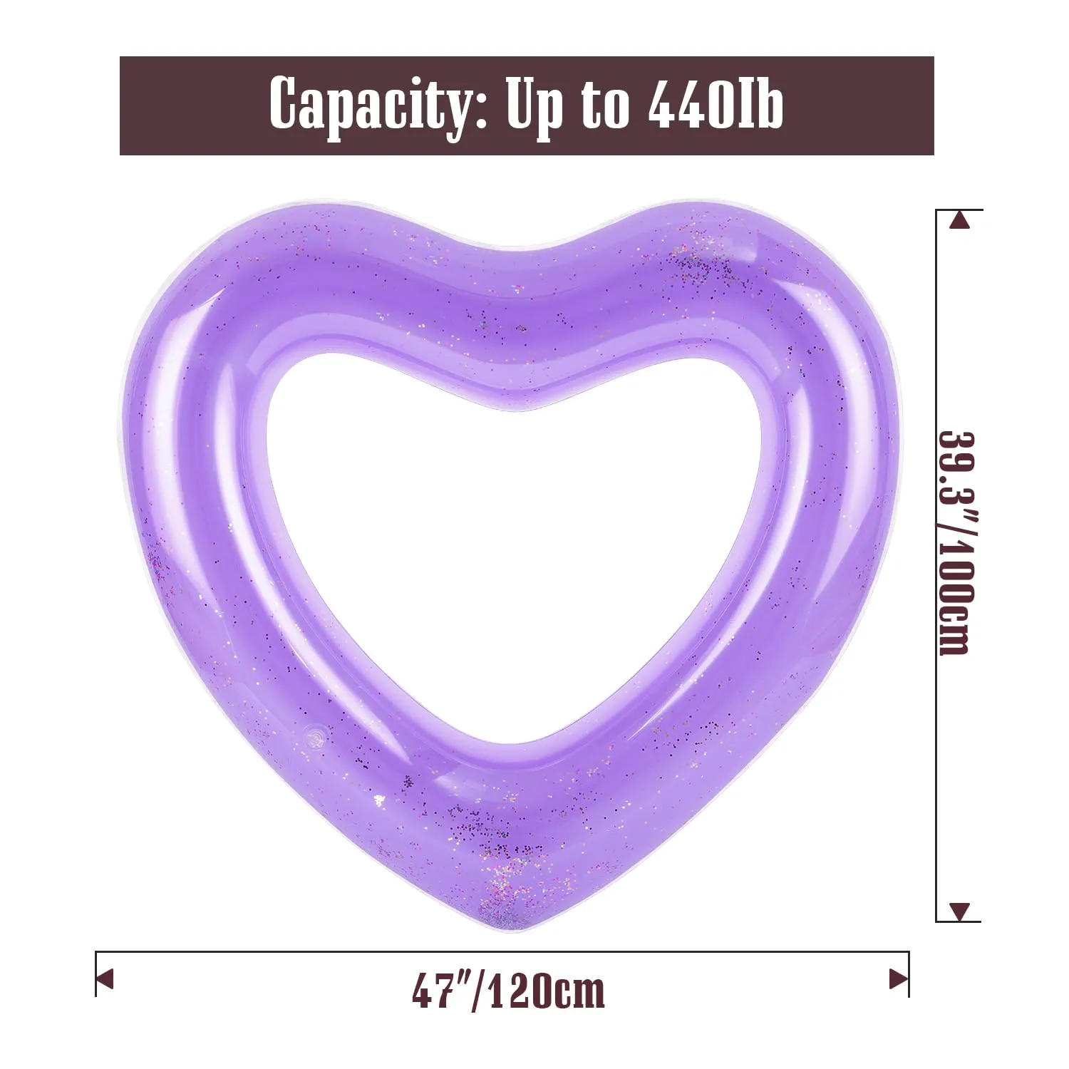 MoKo ciambella cuore glitter gonfiabile PVC ecologico mare