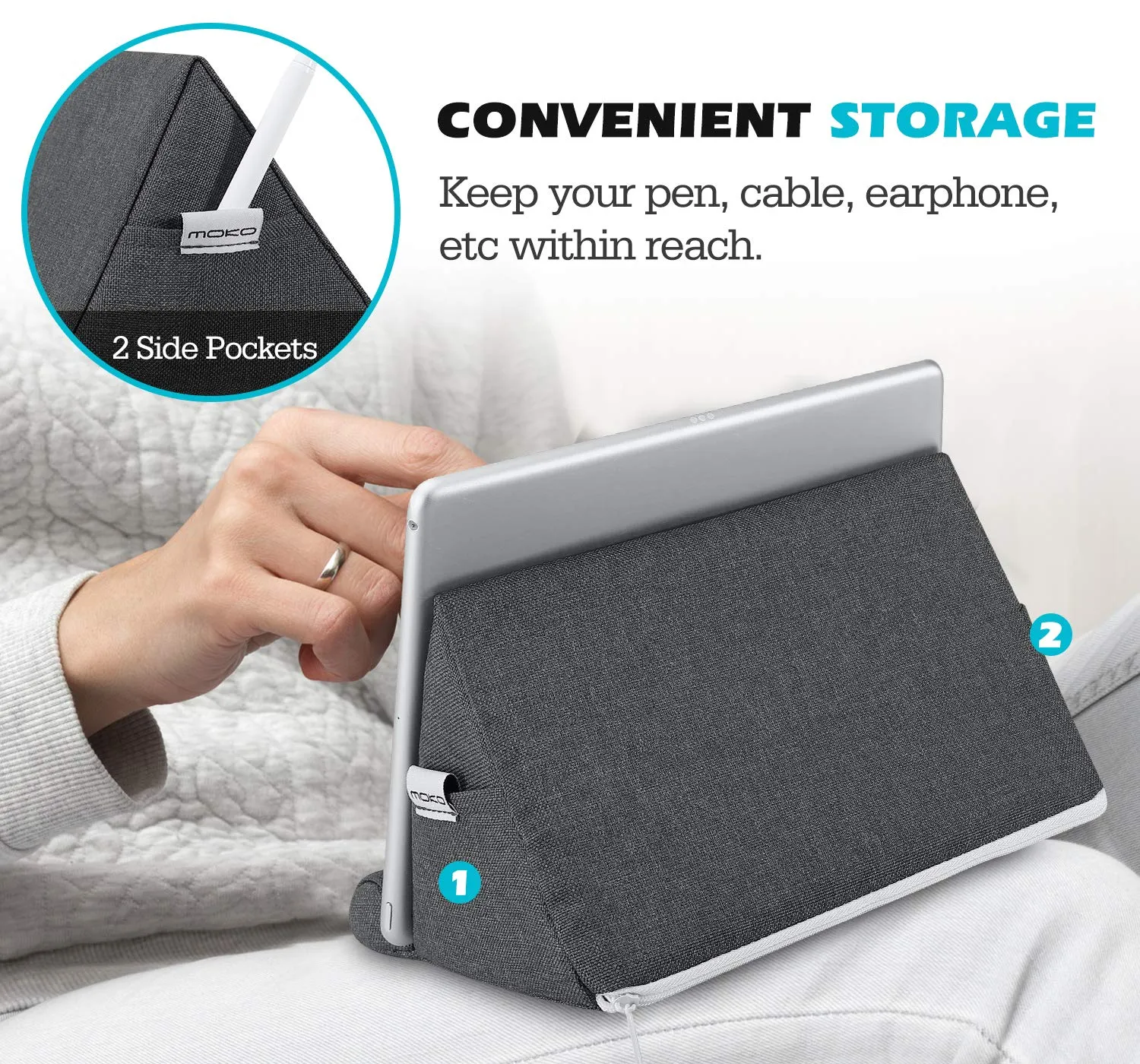 MoKo Supporto Tablet cuscino tablet grigio siderale 11 pollici