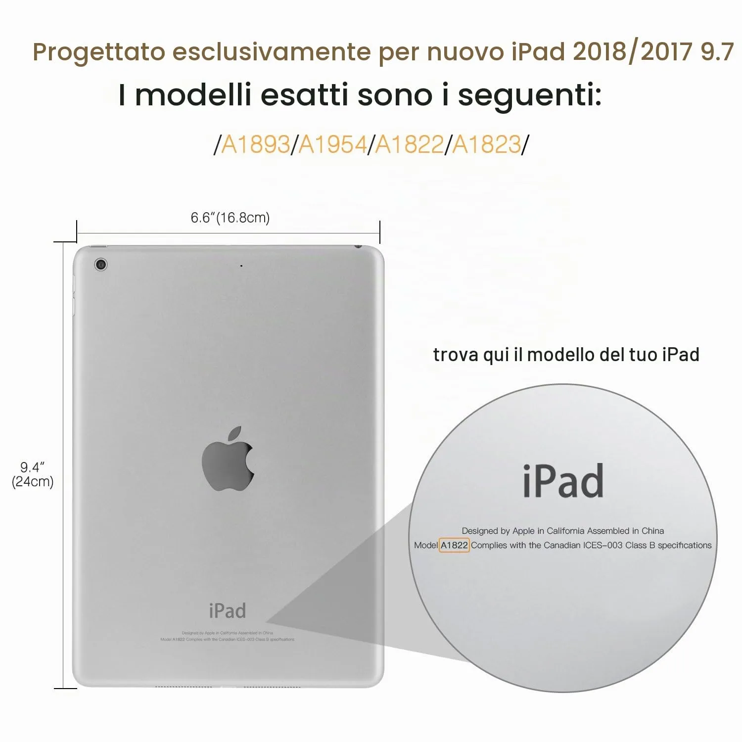 MoKo cover iPad 9.7 2017-2018 oro rosa sottile