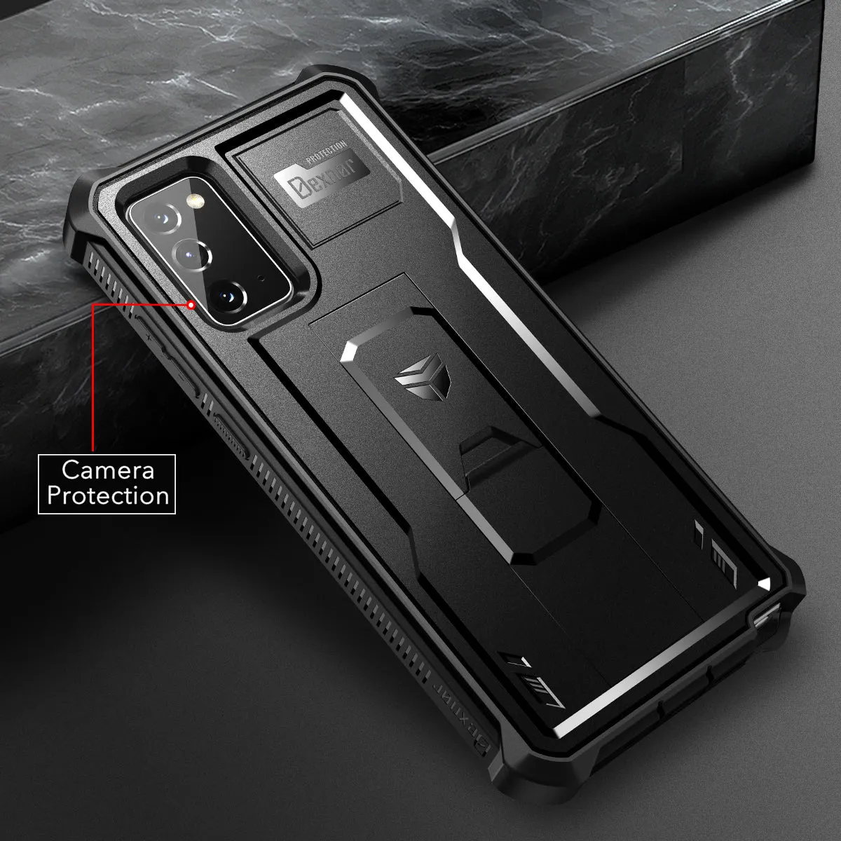 Dexnor Samsung Galaxy Note 20 cover nera con cavalletto