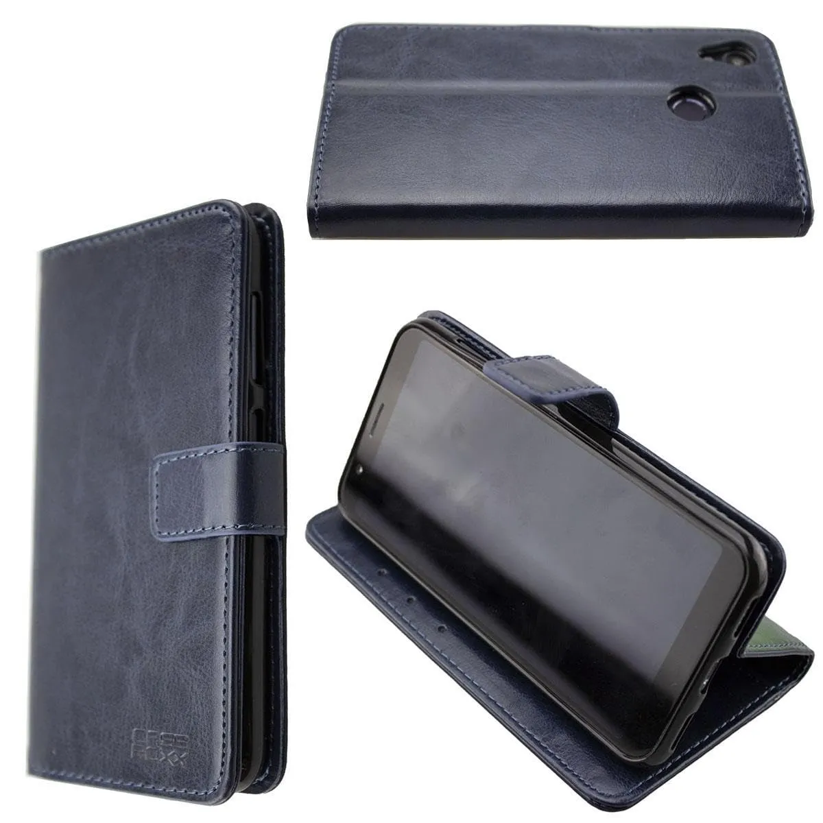 caseroxx Bookstyle Gigaset GS185 custodia azzurra portafoglio