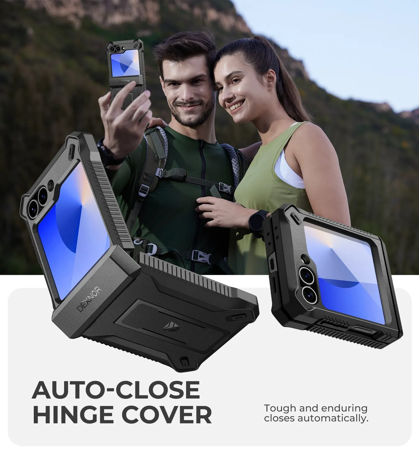 Dexnor Galaxy Z Flip 6 Cover nera con cerniera