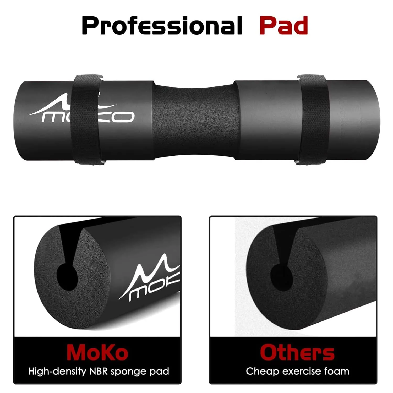 MoKo Cuscinetto Bilanciere Squat Pad Nero Spugna