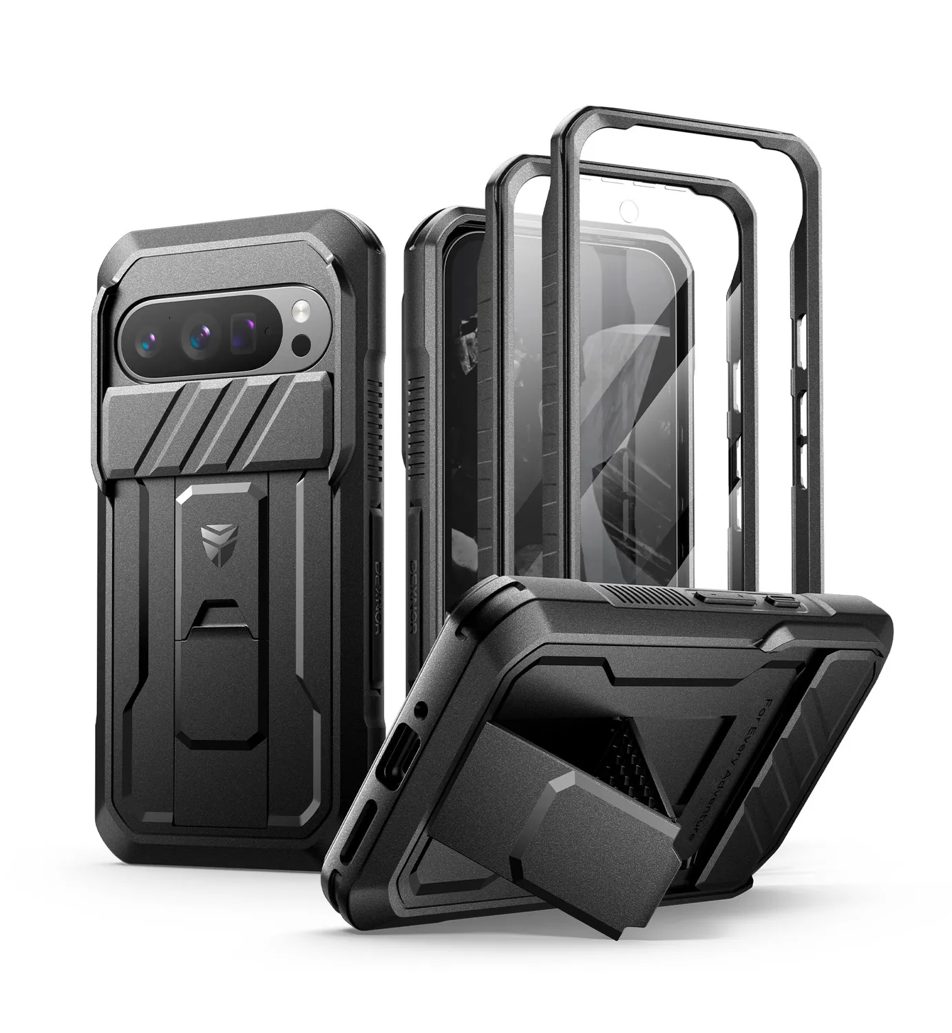 Dexnor Pixel 9 custodia rugged nero antishock pellicola
