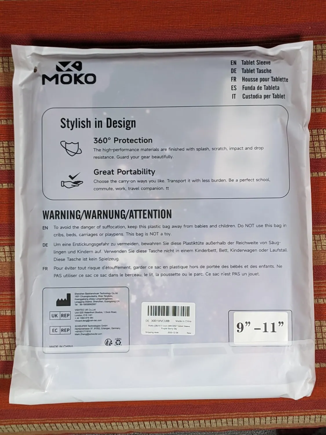 MoKo Custodia Tablet 9-11 Pollici Grigio Chiaro Tasche