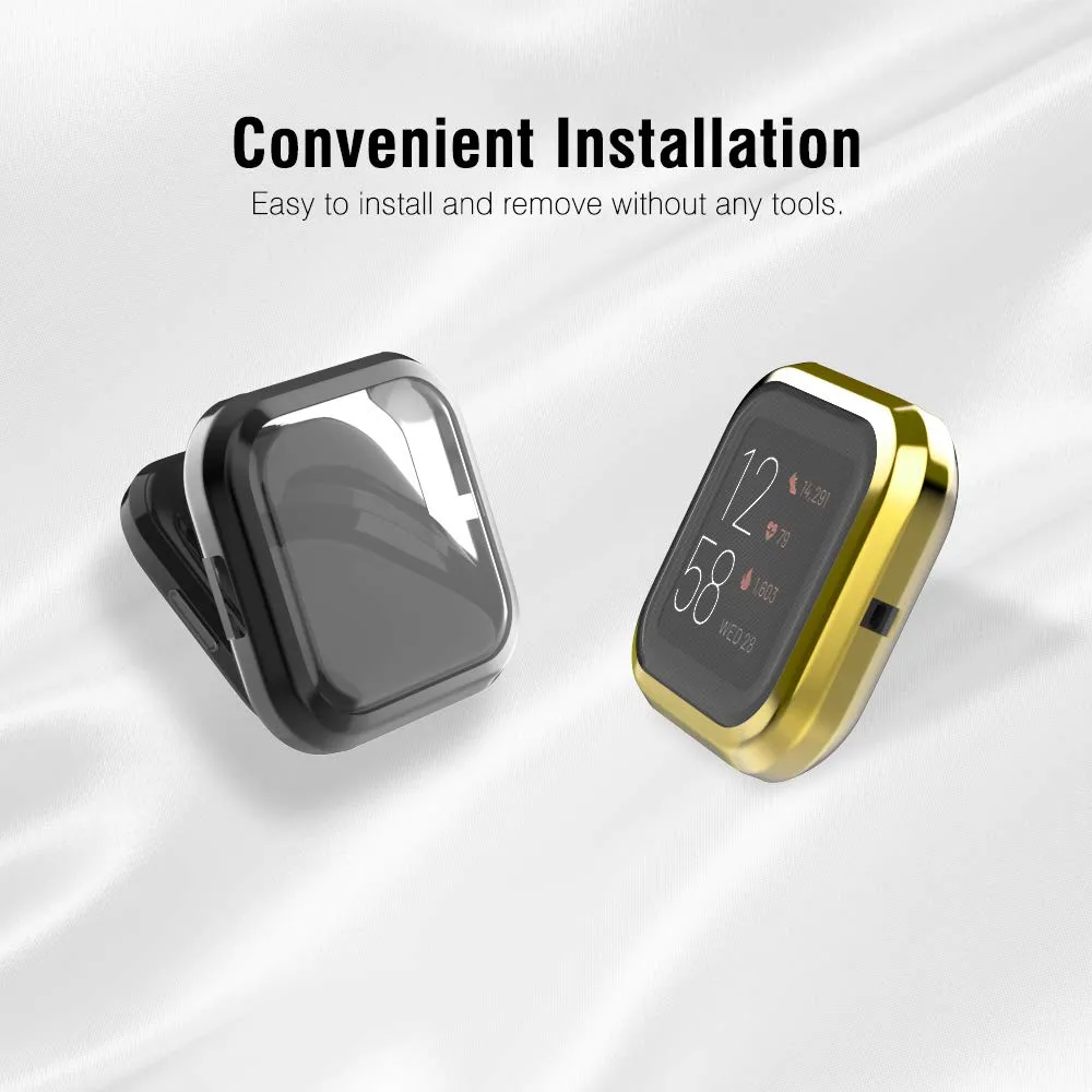 MoKo Versa 2 cover orologio 3 pezzi argento antiurto