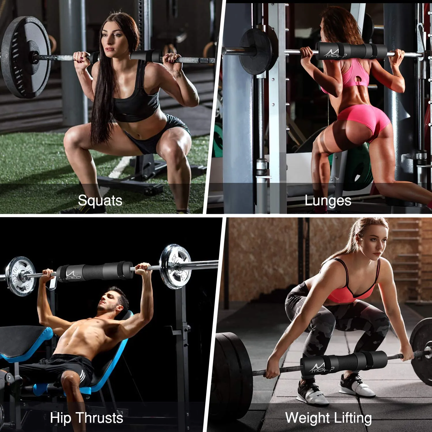 MoKo Cuscinetto Bilanciere Squat Pad Nero Spugna