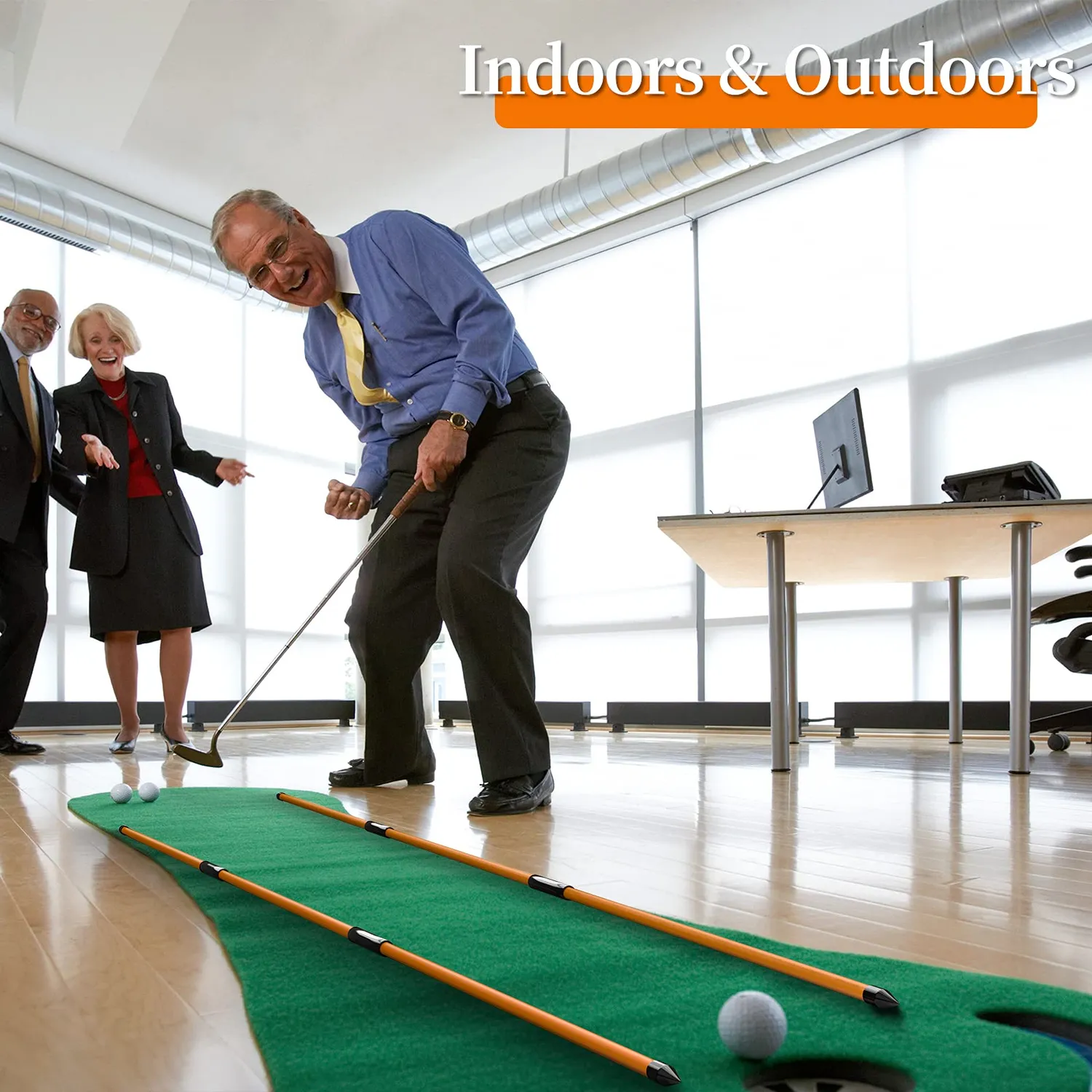 MoKo bastoni allineamento golf pieghevoli arancione 2 pezzi
