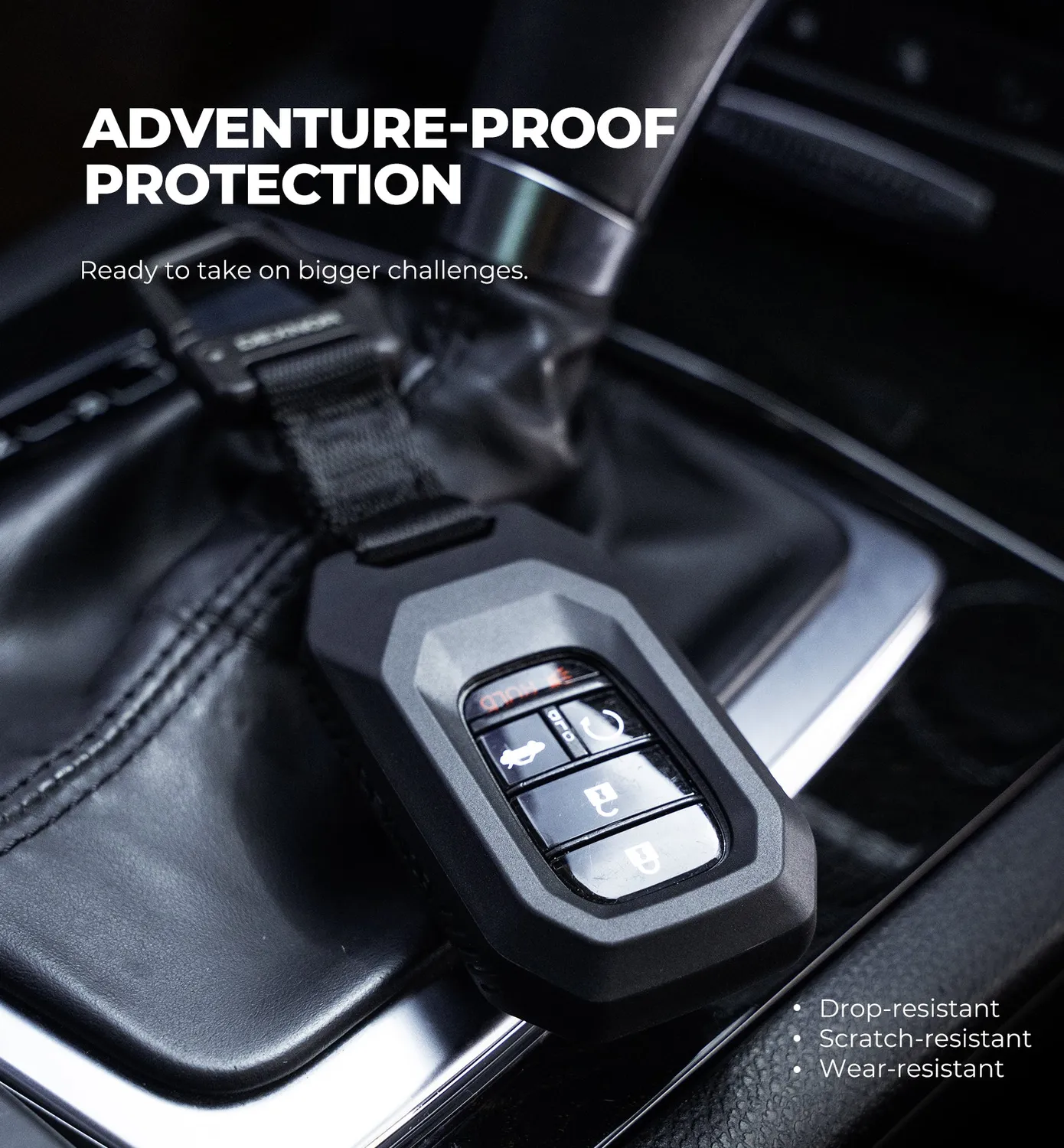 Dexnor cover chiave Honda 5 tasti nera con moschettone