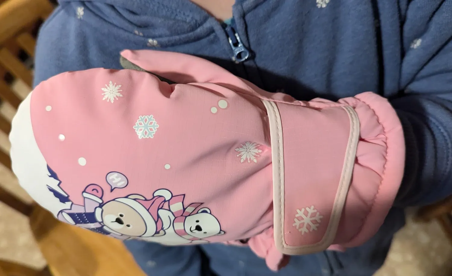 MoKo Guanti Invernali Bambini muffola pony rosa termici