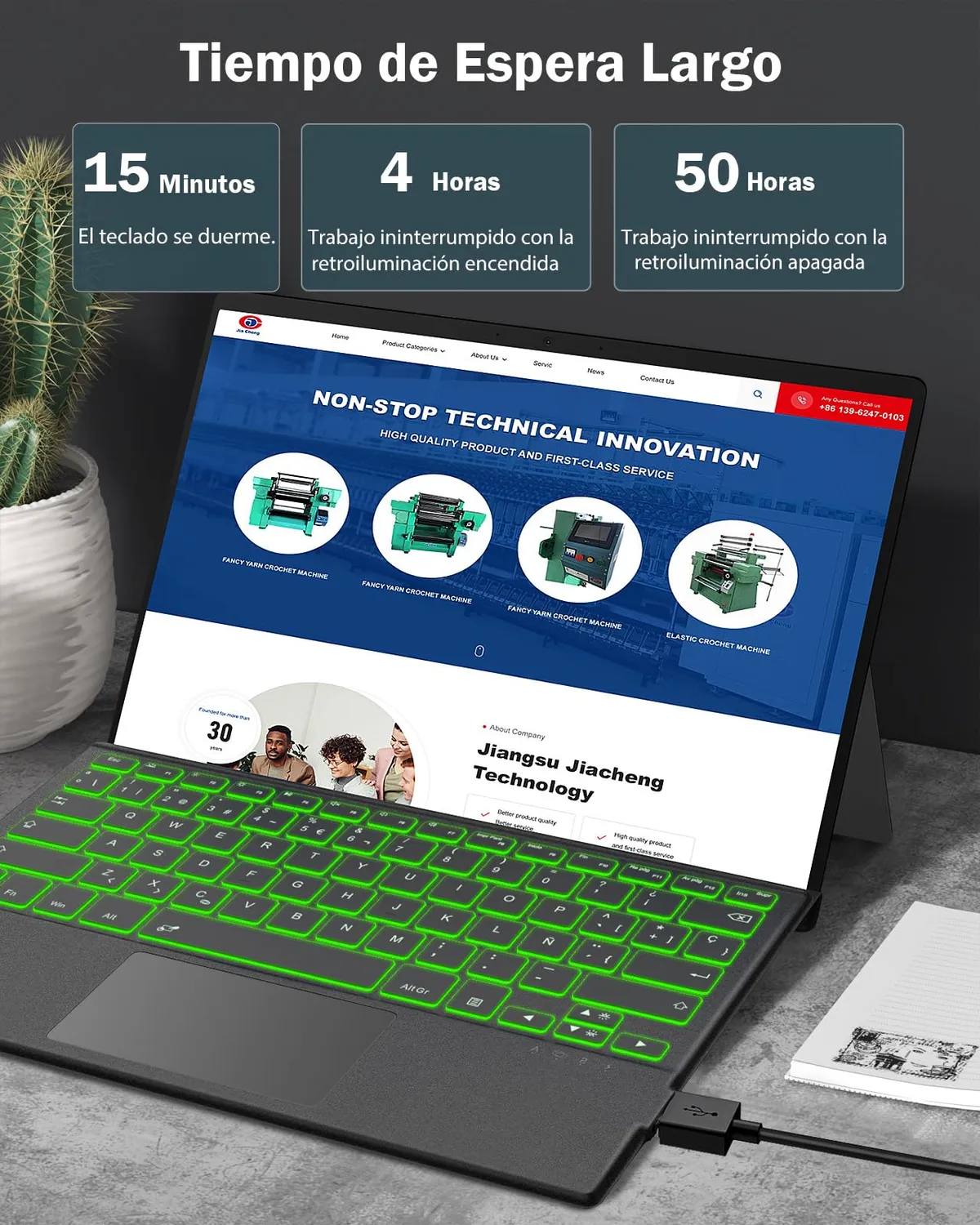 MoKo Surface Pro 7 tastiera spagnola grigia retroilluminata