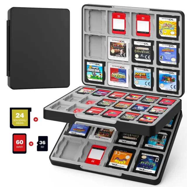 MoKo custodia 60 schede Nintendo Switch chiara magnetica
