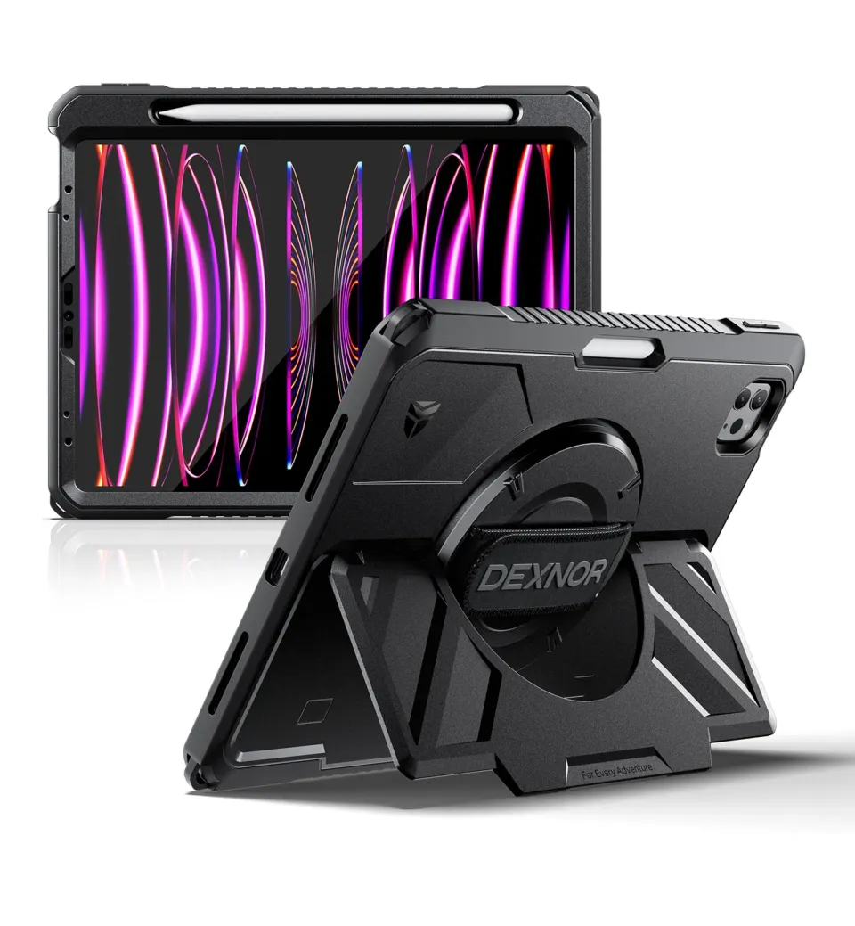 Dexnor iPad Pro 11 2018 custodia nera con tracolla