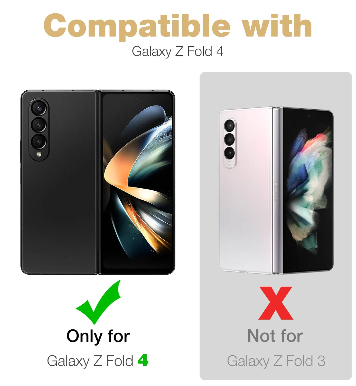 Dexnor Galaxy Z Fold 4 cover nera con cerniera