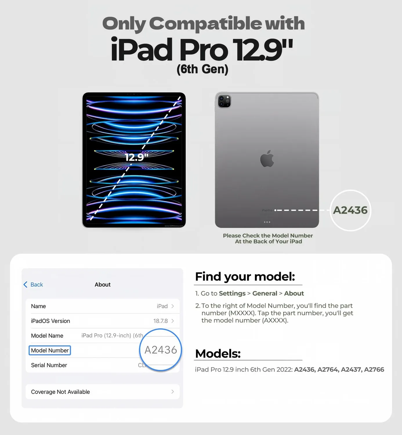 Dexnor iPad Pro 12.9 2022 cover nera con tracolla