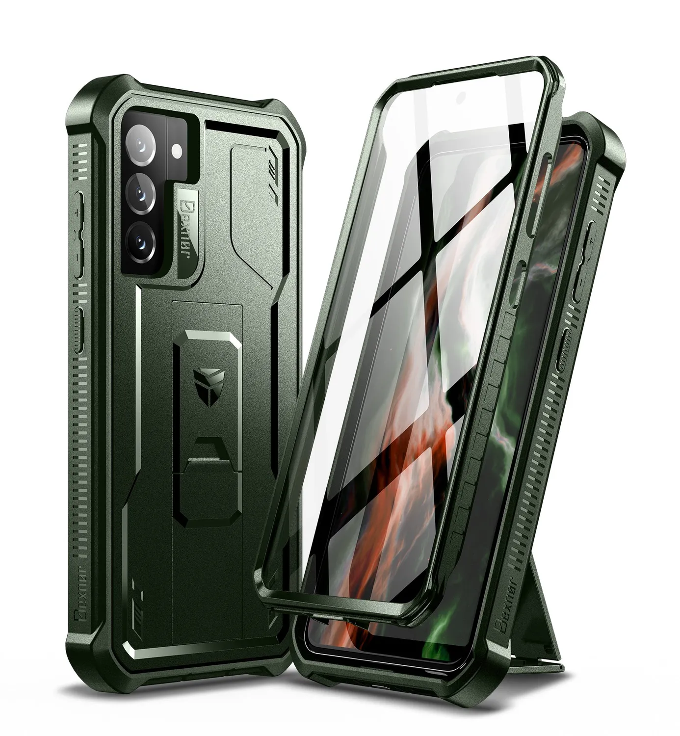 Dexnor per Galaxy S21 FE Custodia Nera corazzata stand