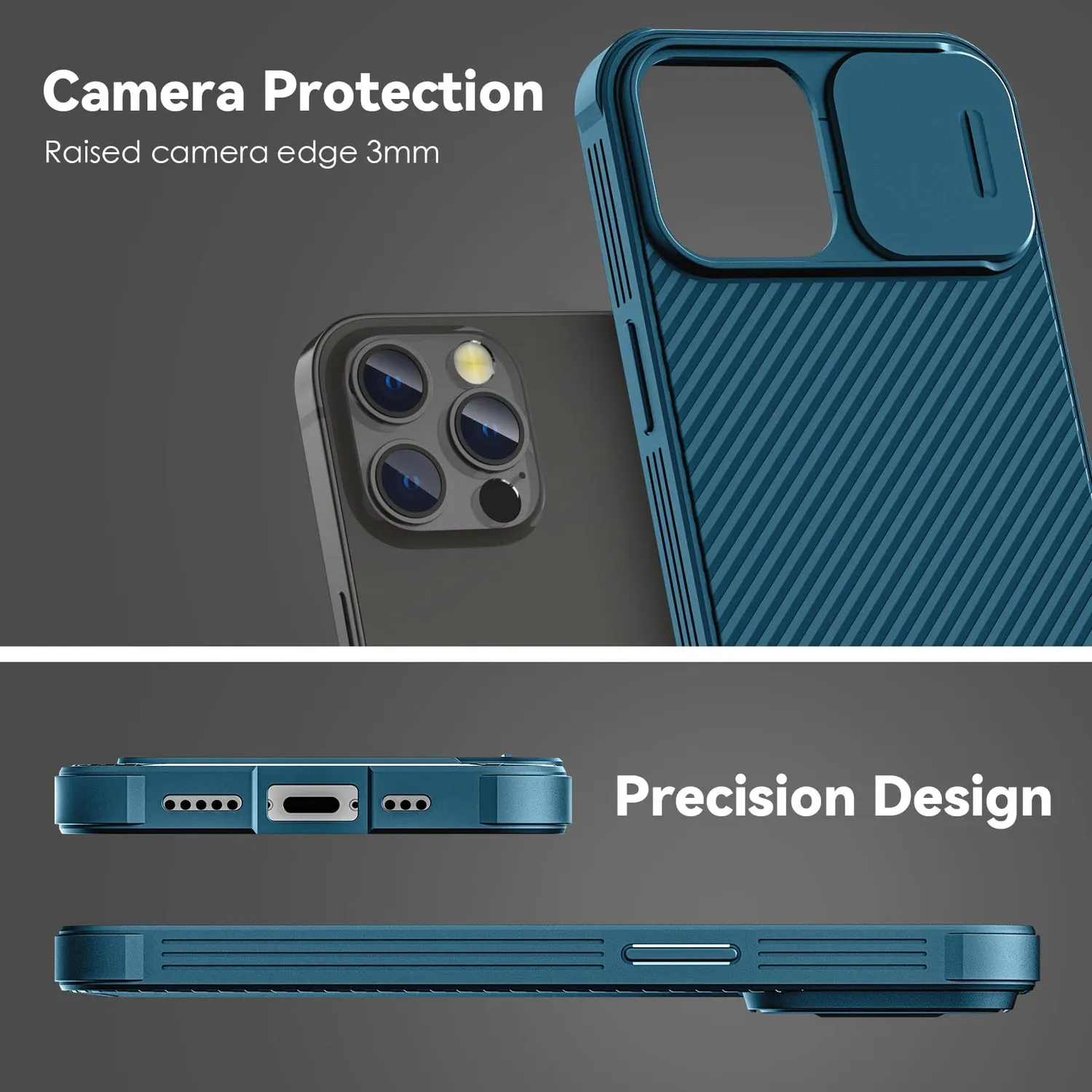 CloudValley Cover iPhone 13 Pro Max 6,7" Scorrevole Blu slim