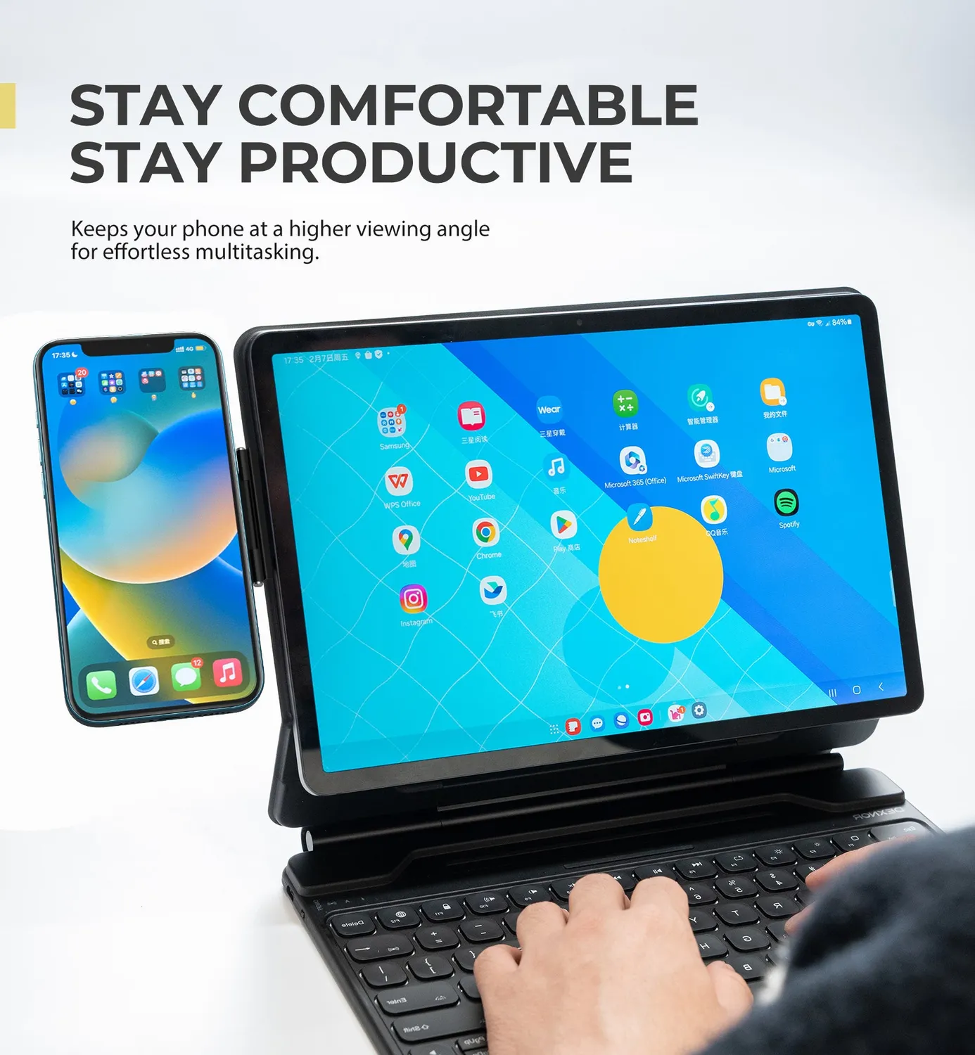 Dexnor Magic Keyboard holder magnetico nero pieghevole