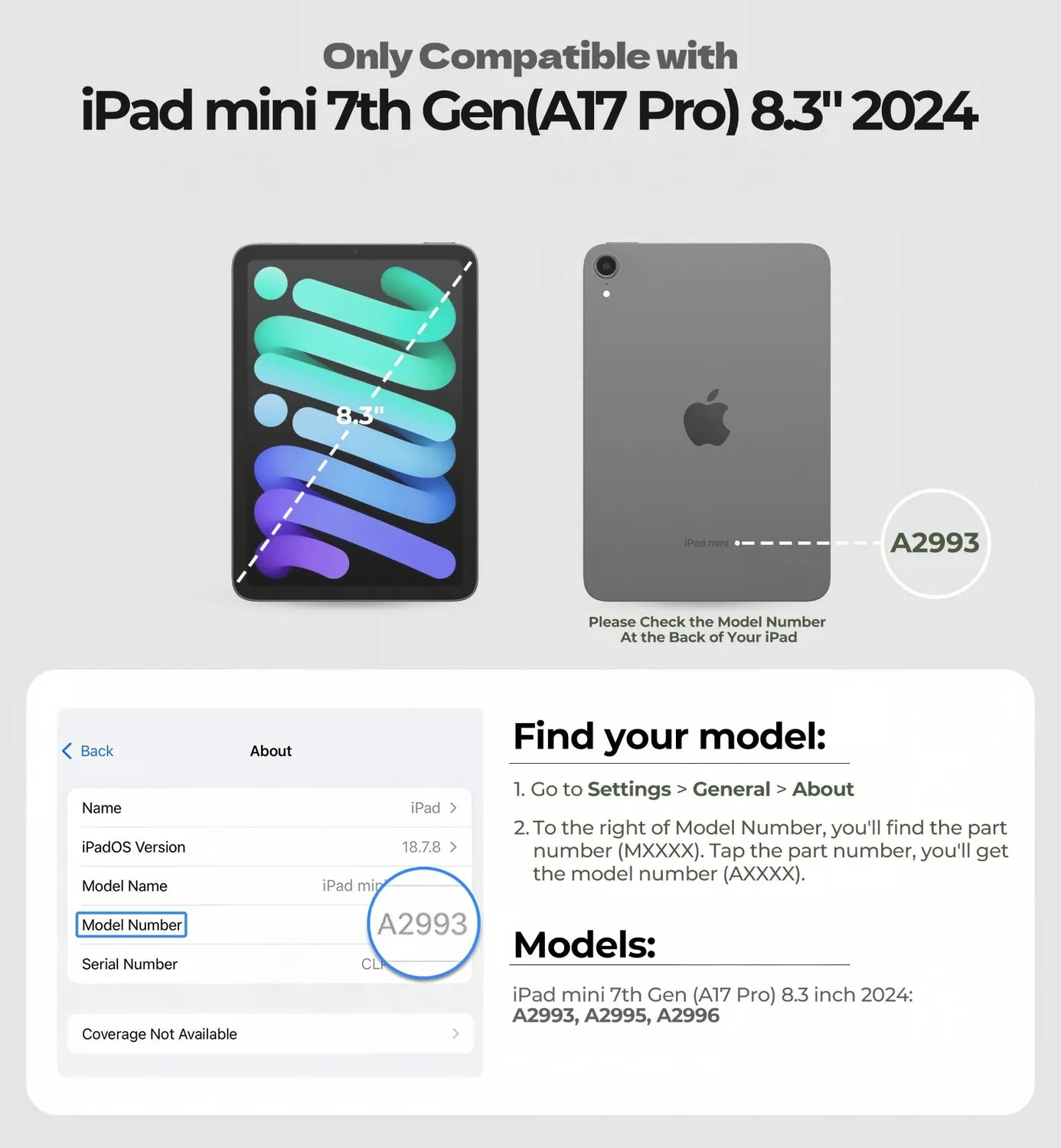Dexnor iPad mini 7 A17 Pro 8.3 cover nera robusta
