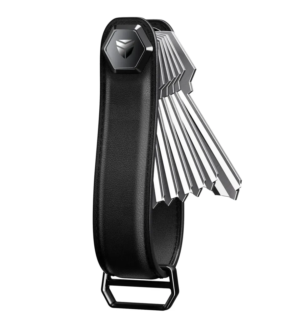 Dexnor portachiavi organizer pelle nero fino a 6 chiavi