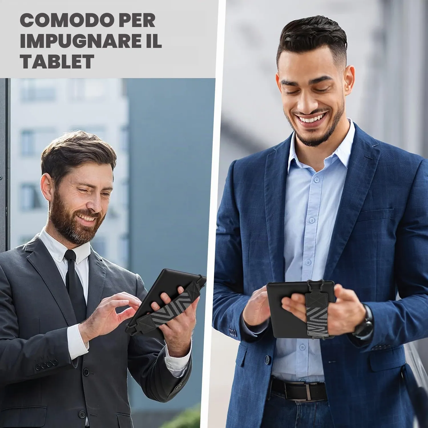 MoKo Cinturino mano tablet 6-8 pollici nero elasticizzato