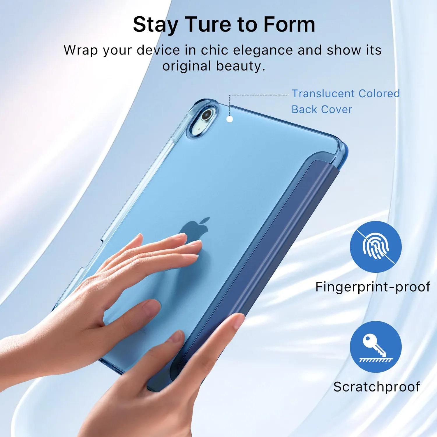MoKo iPad Air 11 M4/M3/M2 cover blu marino portapenna