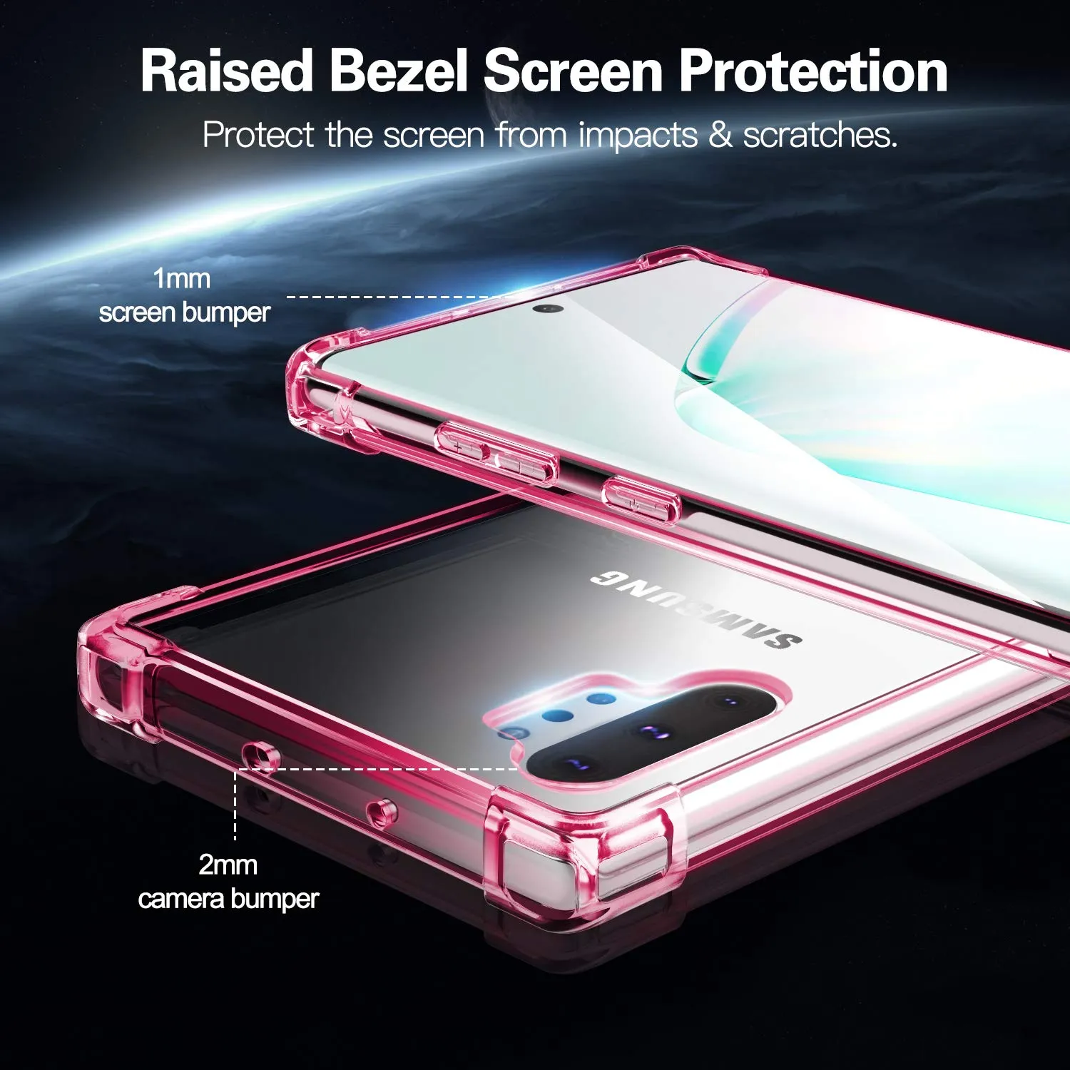 MoKo Cover Galaxy Note 10 Plus 6.8 Trasparente Rosa Sottile